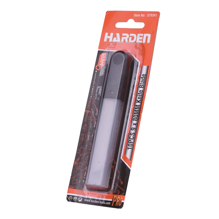 Set de 10 lame, dimensiuni 9 mm x 80 mm pentru cutter din otel SK5 - HARDEN