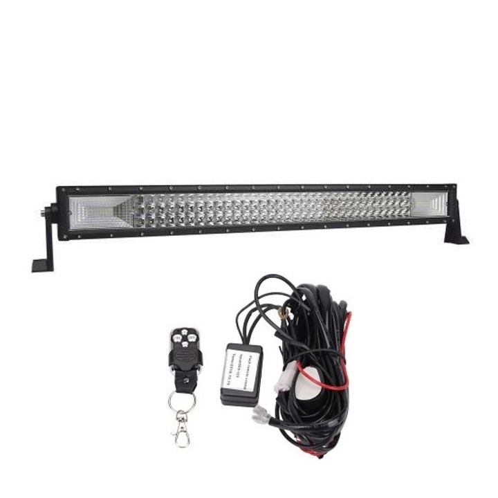 Pachet Led Bar 540w, 54000 Lm, 12-24V si Kit cabluri cu releu si telecomanda