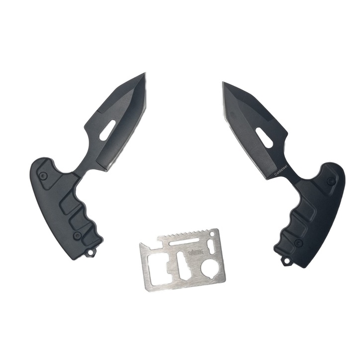 Kit ninja, 2 cutite tip dagger, model ninja, card ninja wallet, multifunctional, Dalimag