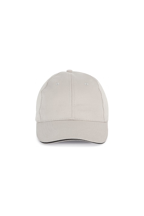 Sapca unisex 6P Sandwich KP153, gri deschis/gri inchis