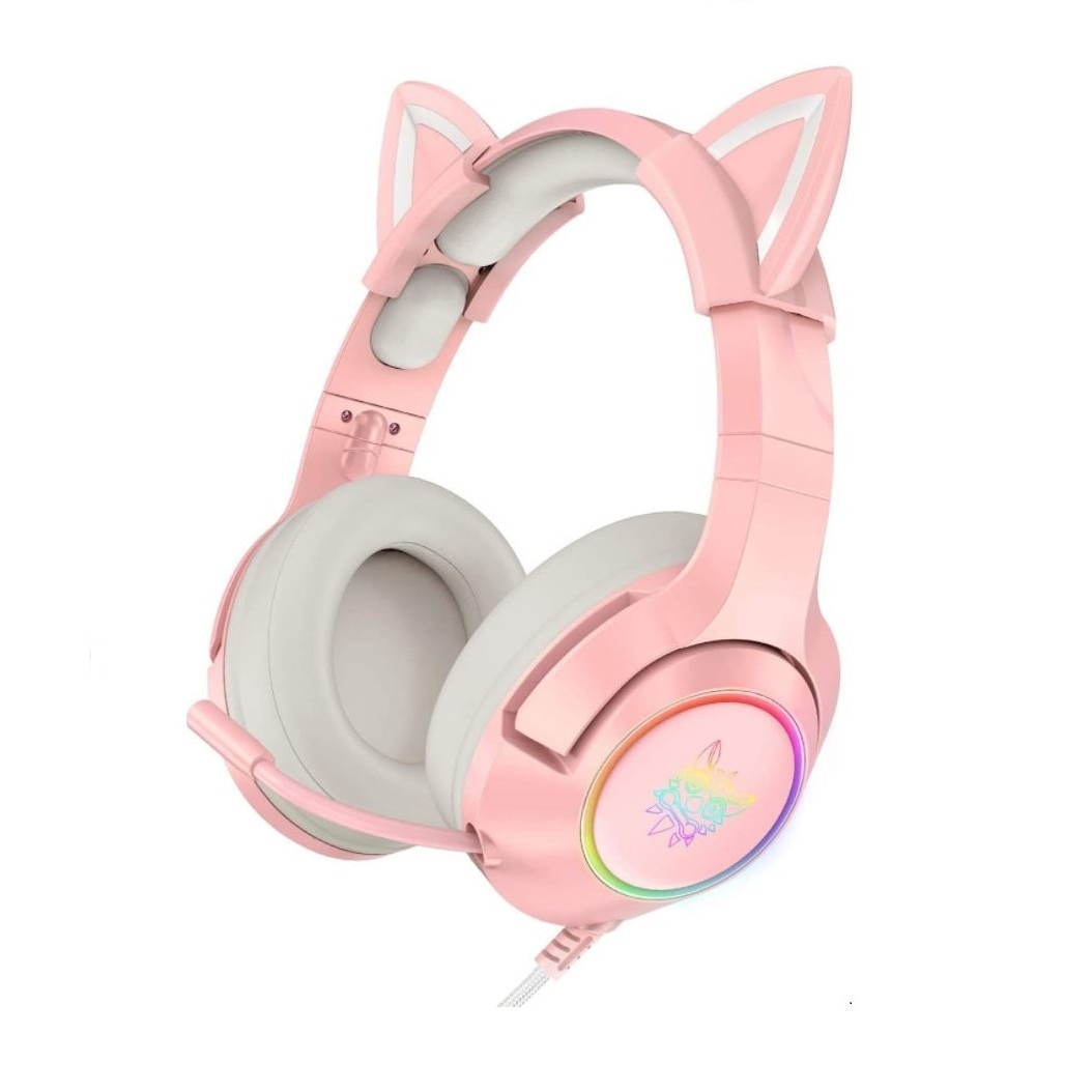 January Stratford on Avon masterpiece Casti de gaming roz cu microfon, fete femei casti urechi de pisica 3,5 mm  compatibile