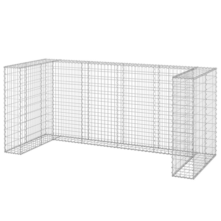 Perete gabion pentru pubele vidaXL, 254x100x110 cm, otel galvanizat