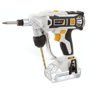 Burghiu, Batavia, 18V, Fara baterie si incarcator, Alb