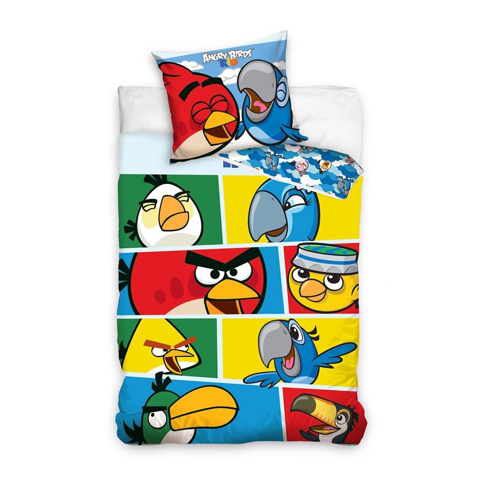 Lenjerie de pat Angry Birds, albastra, 160x200cm