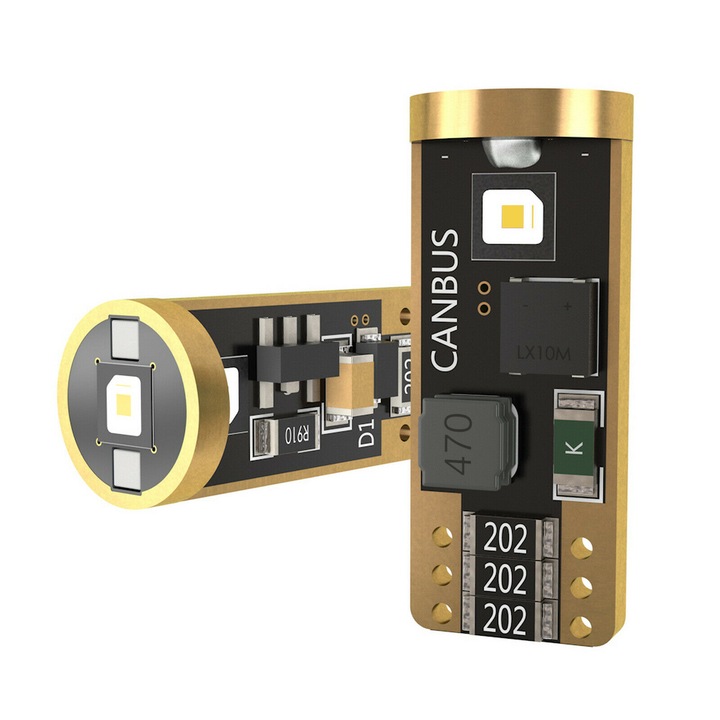 Комплект 2 led крушки T10 W5W червени Canbus 3 SMD 3838 Xentech Light 2000k