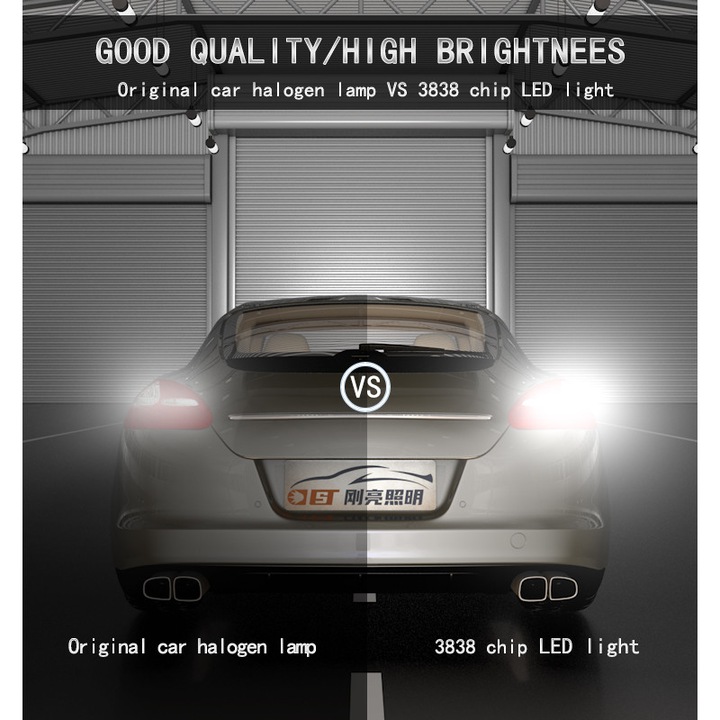 Комплект от 2 броя led крушки Xentech, Pw24W Canbus 16 SMD 3838, 6000k