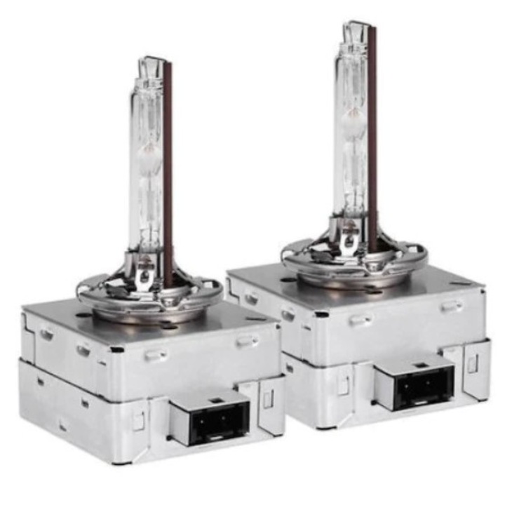 Set 2 Becuri auto Xenon far D3S White, FOXMAG24, 35W 6000K, Suport metalic