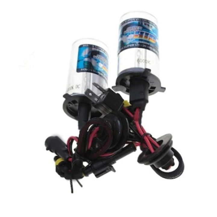 Kit Lampi Hid Xenon FOXMAG24, cu putere de 35 W H4, Flux luminos 3300LM, Lungime de unda 6000K