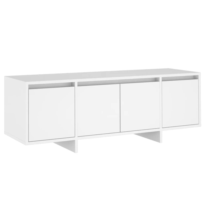 Comoda TV Zakito Europe, 4 usi, alb, 120x30x40.5cm