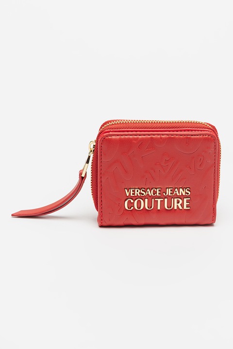 Versace Jeans Couture, Portofel cu logo in relief, Rosu