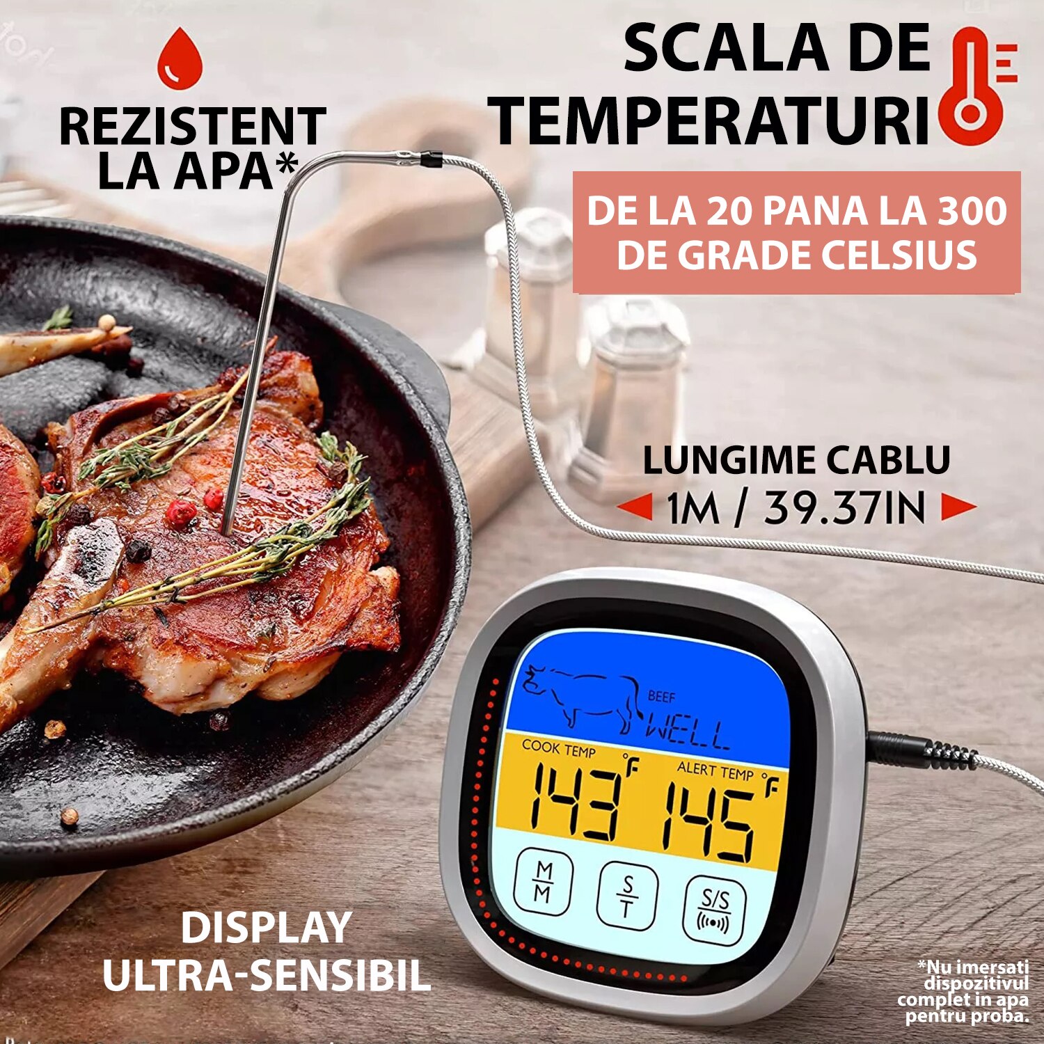 Digital kitchen timer with touch screen / Timer digital de bucatarie cu  touchscreen 