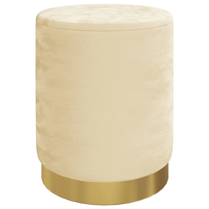 Taburet, VidaXL, Catifea, 31 x 37 cm, Galben