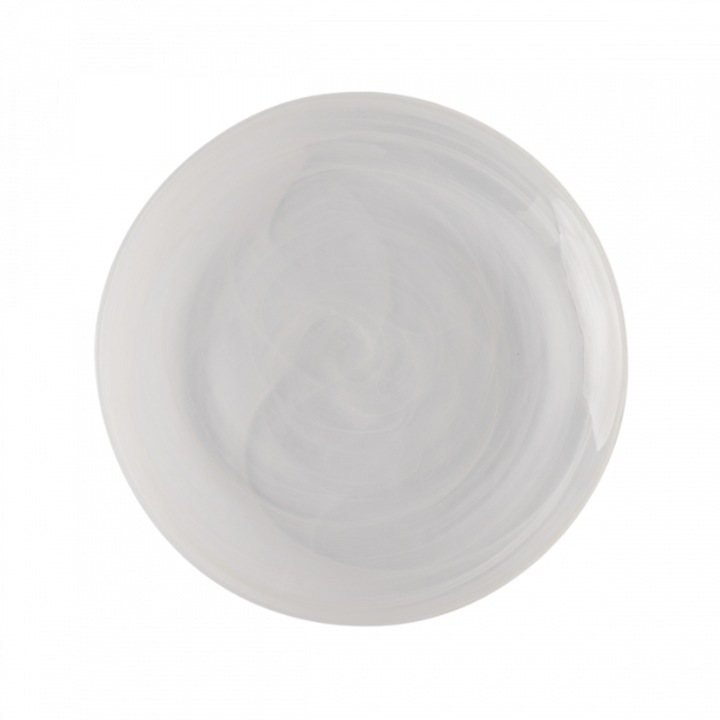 Farfurie intinsa din sticla Elements Glass, 21 cm, Alb