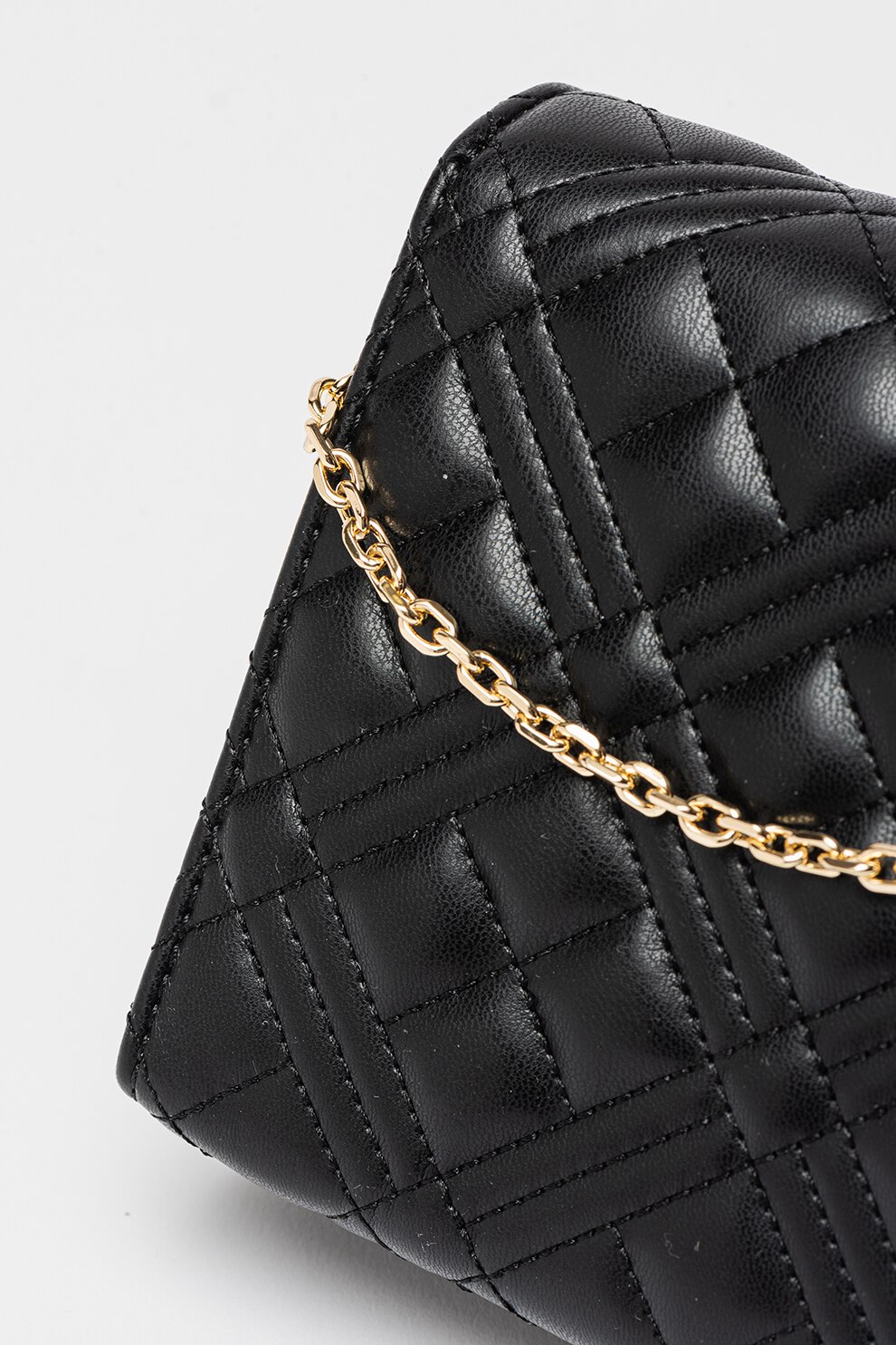 Love Moschino, Geanta crossbody cu aspect matlasat, Negru eMAG.ro