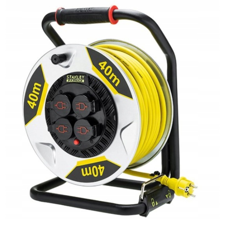 Удължител на макара, 40 м, 230 V, 3600 W, Жълт