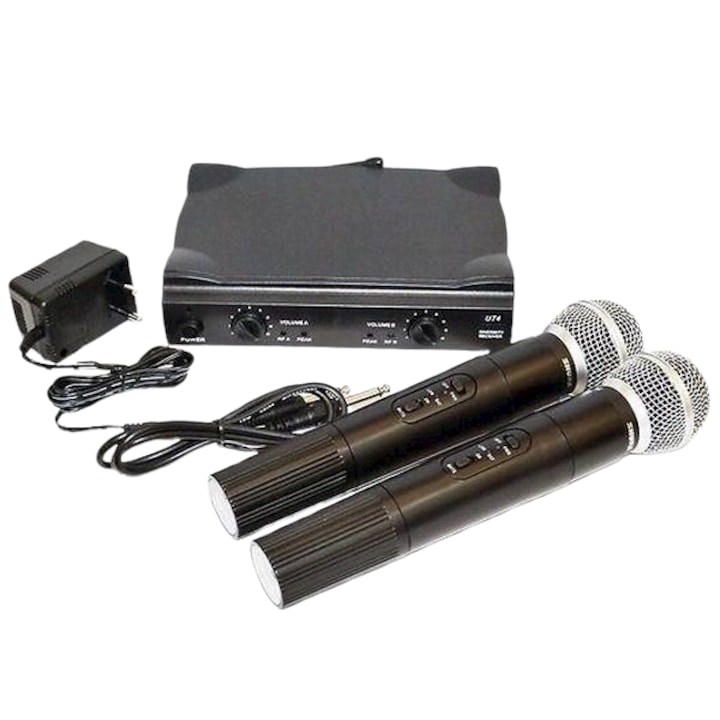 Set doua microfoane wireless profesionale Shure UHF SM58-1, valiza transport, Jack de 6.3mm, adaptor alimentare 220V