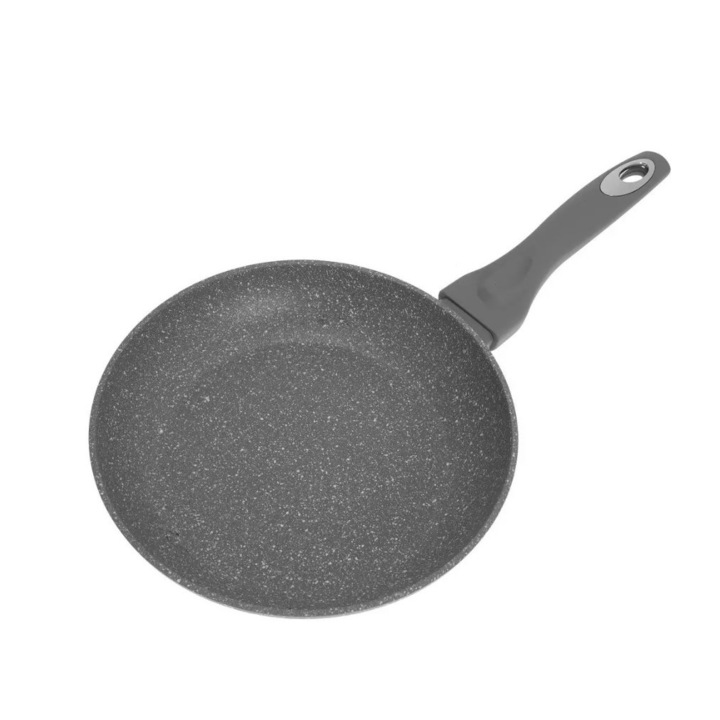 Алуминиев тиган с капак, мраморен, сив, 24см Klausberg