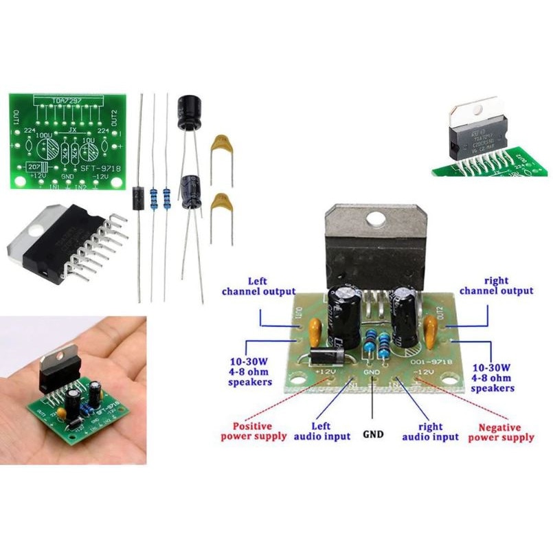 Комплект аудио усилвател с TDA7297 SFT-9718 OKY3462-9-2 - eMAG.bg