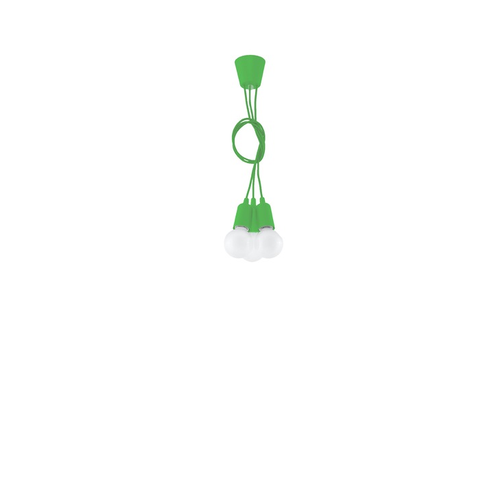 Lampa suspendata Diego verde PVC 3 becuri neregulat moderna de interior