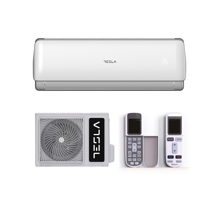 Aparat de aer conditionat TESLA SELECT, 12000 BTU, Clasa A++, kit instalare inclus, Inverter, Functie incalzire, Functie Antifungica, Autocuratare, Functie Turbo, I Feel, Filtru lavabil, Alb