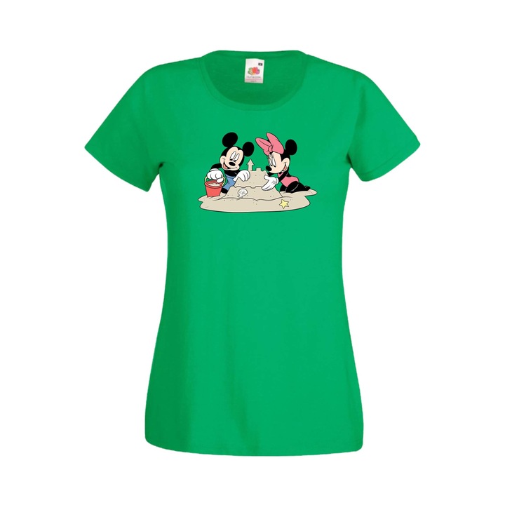 Дамска Тениска Мики Маус Мини Маус Minnie Mouse Mickey Mouse Disney Tralala Mickey & Minnie 4, Зелен, L