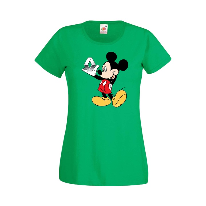Tricou dama Mickey Mouse Minnie Mouse Minnie Mouse Mickey Mouse Disney Tralala Mickey Mouse Renault, verde, M