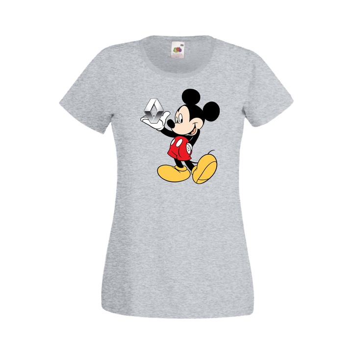 Дамска Тениска Мики Маус Мини Маус Minnie Mouse Mickey Mouse Disney Tralala Mickey Mouse Renault, Сив, M