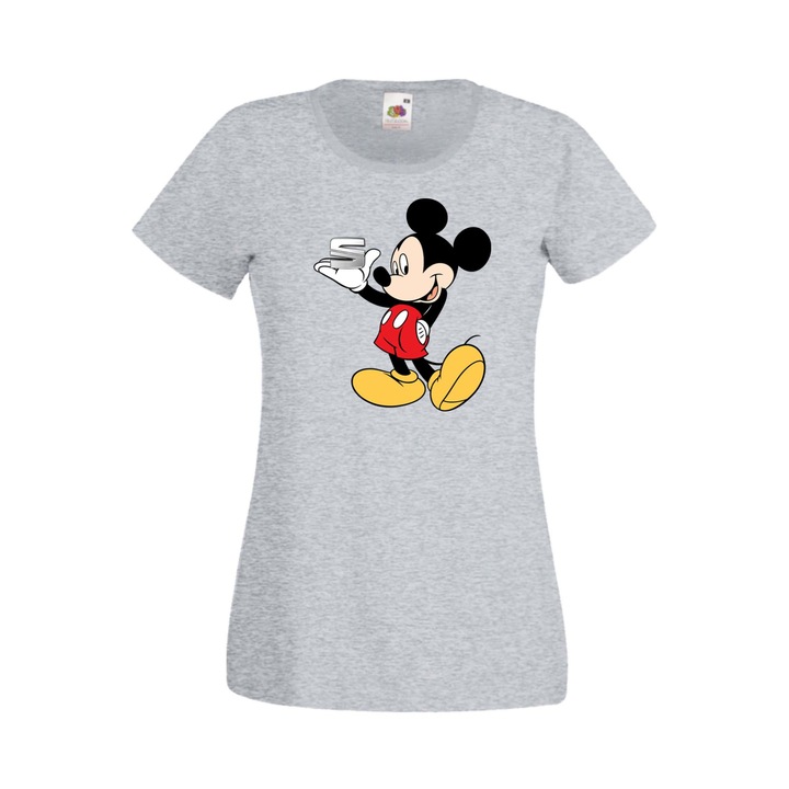 Tricou dama, Tralala, Bumbac, Gri, XS