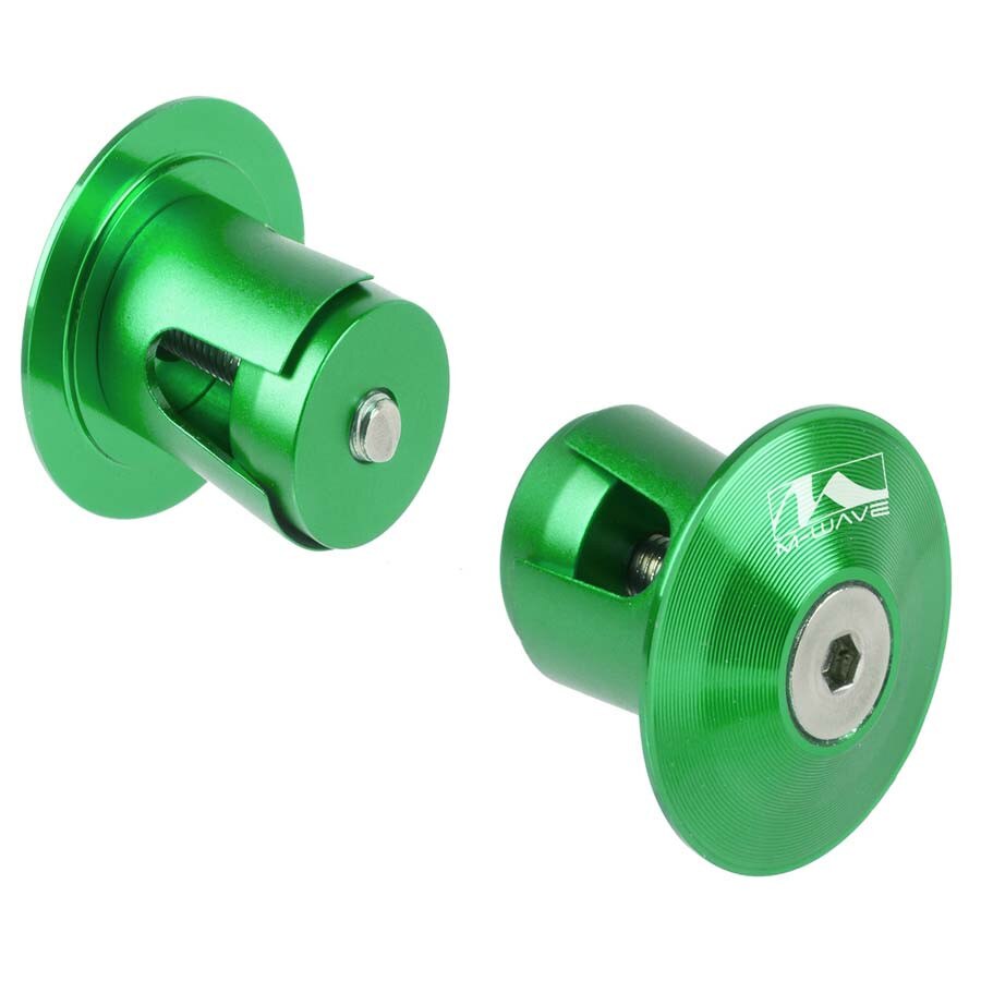 Capete mansoane ghidon M-Wave , 17,2-21,0 mm , Aluminiu , Verde Anodizat