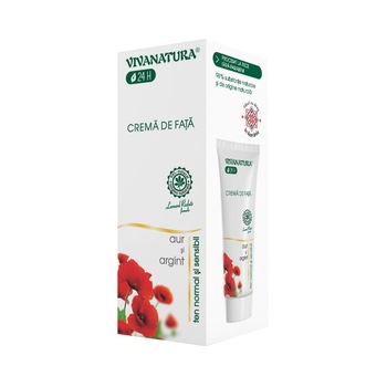 Crema hidratanta de fata cu aur si argint 75 ml, Vivanatura Crema hidratanta de fata cu aur si argint 75 ml, Vivanatura