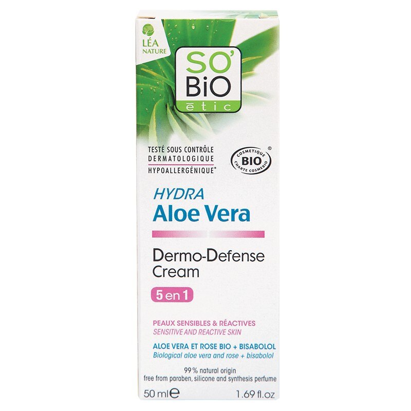 Crema organica pentru protectia pielii sensibile 5 in 1 cu Aloe Vera 50 ml, So Bio Etic