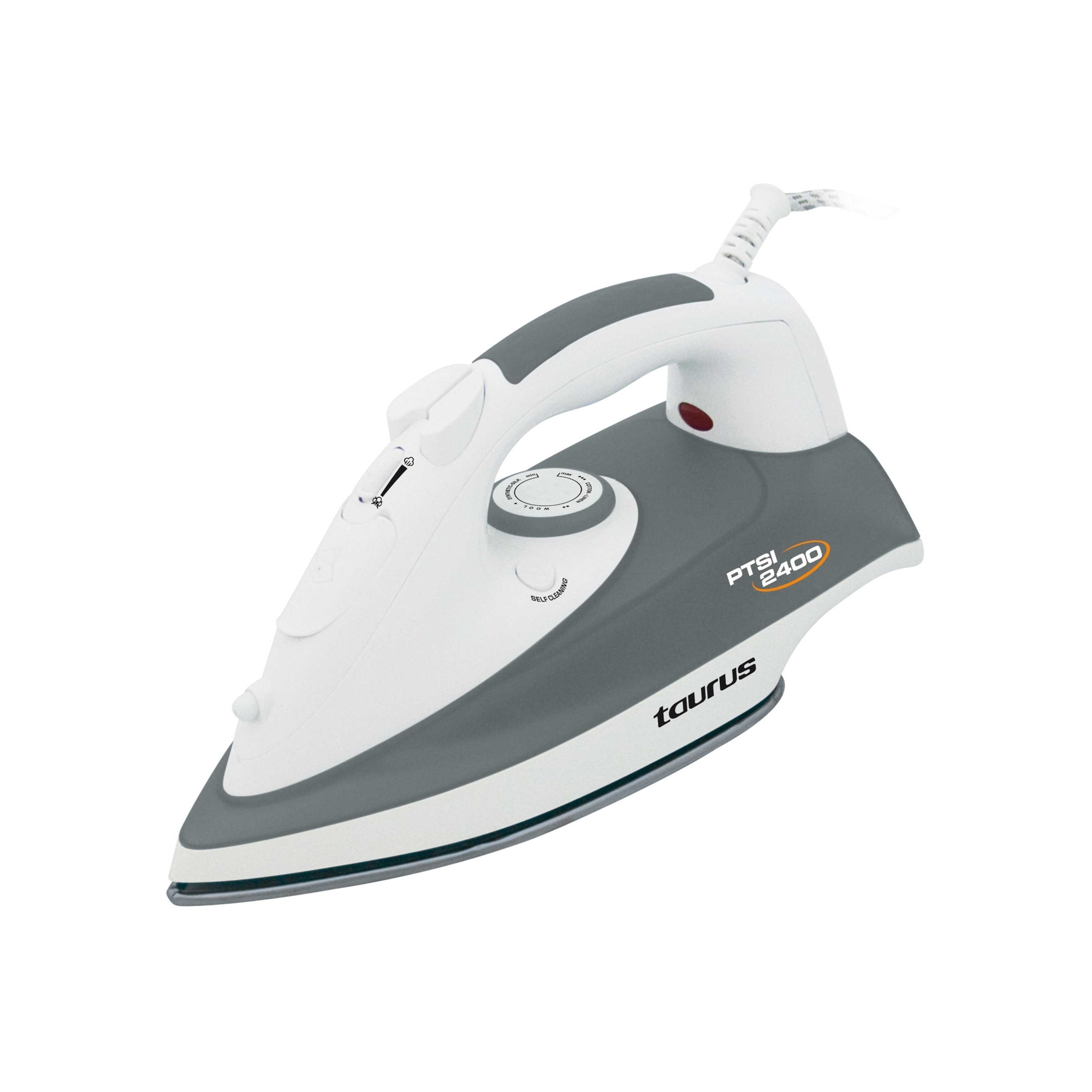 Fier de calcat Taurus PTSI 2400, 2400W, talpa Inox supergliding, 300ml, 90g/min, termostat, calcare verticala, sistem antipicurare, anticalcar, autocuratare, Alb/Albastru