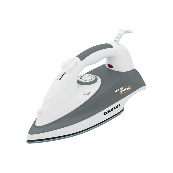Fier de calcat Taurus PTSI 2400, 2400W, talpa Inox supergliding, 300ml, 90g/min, termostat, calcare verticala, sistem antipicurare, anticalcar, autocuratare, Alb/Albastru