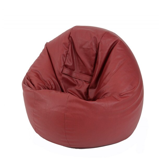 Fotoliu (Mediu) Relaxo XL - Bordo (piele eco) umplut cu perle polistiren (beanbag marca Pufrelax) Fabricat in Romania