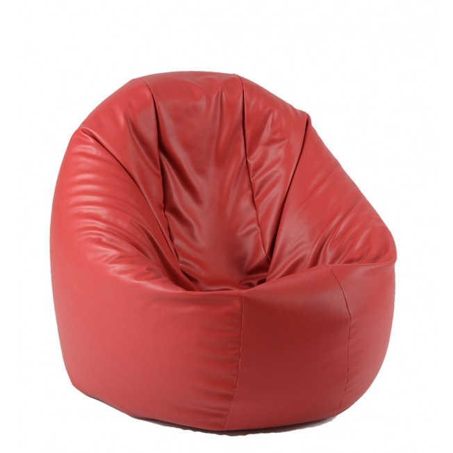 Fotoliu (Mediu) Relaxo XL - Rosu (piele eco) umplut cu perle polistiren (beanbag marca Pufrelax) Fabricat in Romania