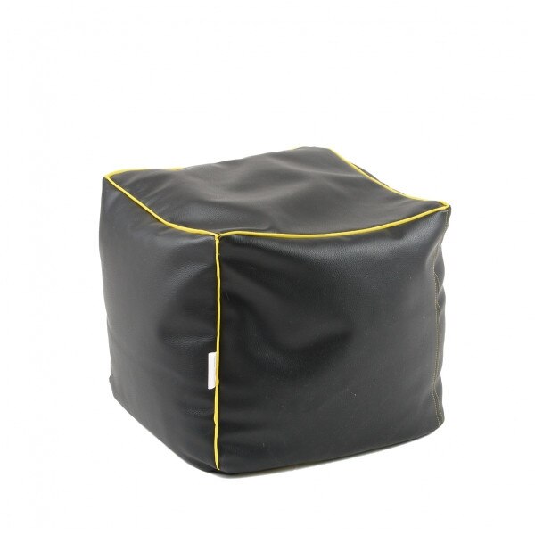 Fotoliu (Mic) Taburet Cub - Golden Touch (piele eco), umplut cu perle polistiren (bean bag Pufrelax)