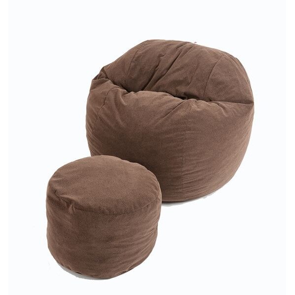 Set Fotoliu (Mediu) Matusalem + Otoman - Brown Muffin (Gama Plush Diamond) husa detasabila, Transformabil in pat, Fabricat in Romania, umplut cu fulgi de burete memory mix®, marca Pufrelax