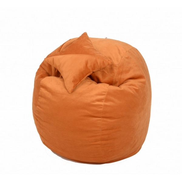 Set Fotoliu (Mediu) Matusalem + Perna decorativa - Orange (Gama Diamond) husa detasabila, Transformabil in pat, Fabricat in Romania, umplut cu fulgi de burete memory mix®, marca Pufrelax