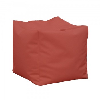 Fotoliu (Mic) Taburet Cub XL - Rosu (piele eco) umplut cu perle polistiren (beanbag marca Pufrelax) Fabricat in Romania Fotoliu (Mic) Taburet Cub XL - Rosu (piele eco) umplut cu perle polistiren (beanbag marca Pufrelax) Fabricat in Romania
