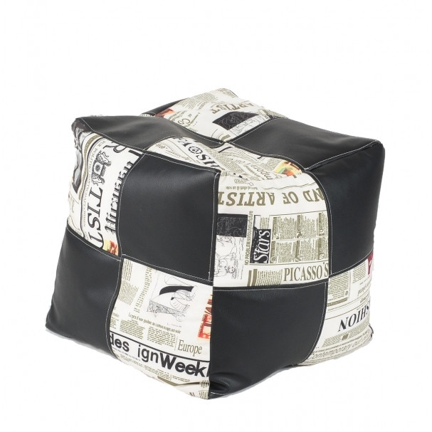 Fotoliu (Mic) Taburet Cub XL - Paparazzi (cu husa detasabila textila) umplut cu perle polistiren (beanbag marca Pufrelax) Fabricat in Romania