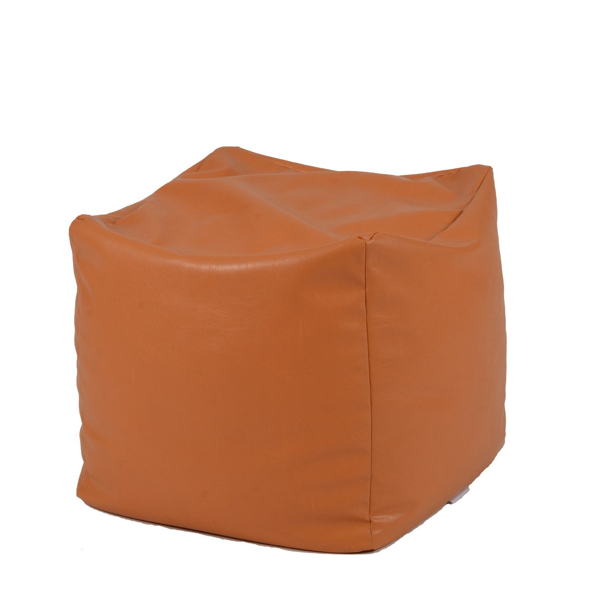 Fotoliu (Mic) Taburet Cub - Brown (piele eco) umplut cu perle polistiren (beanbag marca Pufrelax) Fabricat in Romania