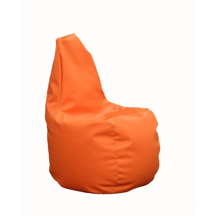 Fotoliu pentru copii (2-8 ani) Sunlounger Junior, Orange (piele eco), umplut cu perle polistiren