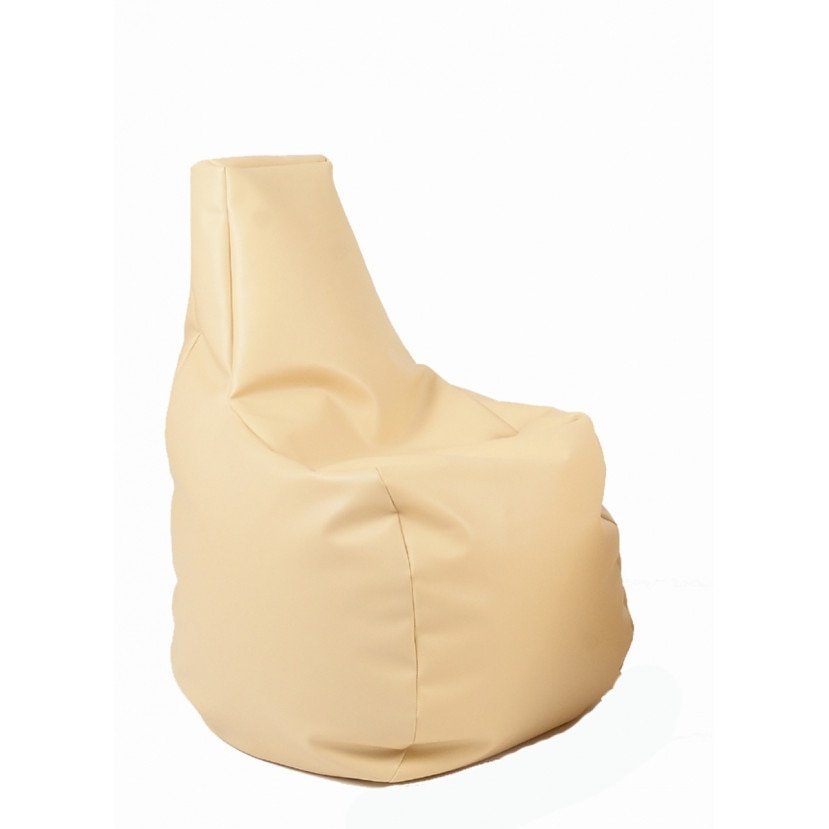 Fotoliu pentru copii (2-8 ani) Sunlounger Junior, Nude (piele eco), umplut cu perle polistiren