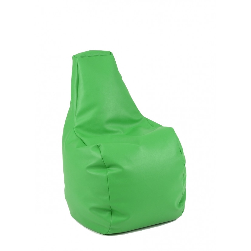 Fotoliu pentru copii (2-8 ani) Sunlounger Junior, Verde(piele eco), umplut cu perle polistiren