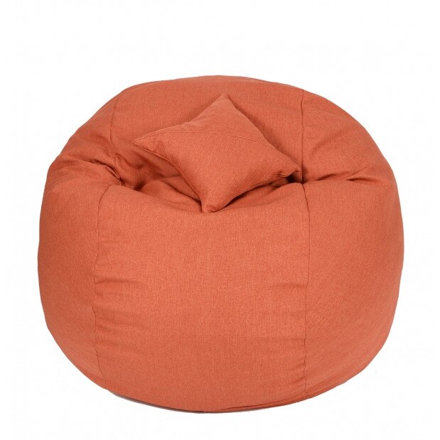 Set Fotoliu (Mediu) Matusalem + Perna decorativa - Savana Orange (Gama Savana) husa detasabila, Transformabil in pat, Fabricat in Romania, umplut cu fulgi de burete memory mix®, marca Pufrelax