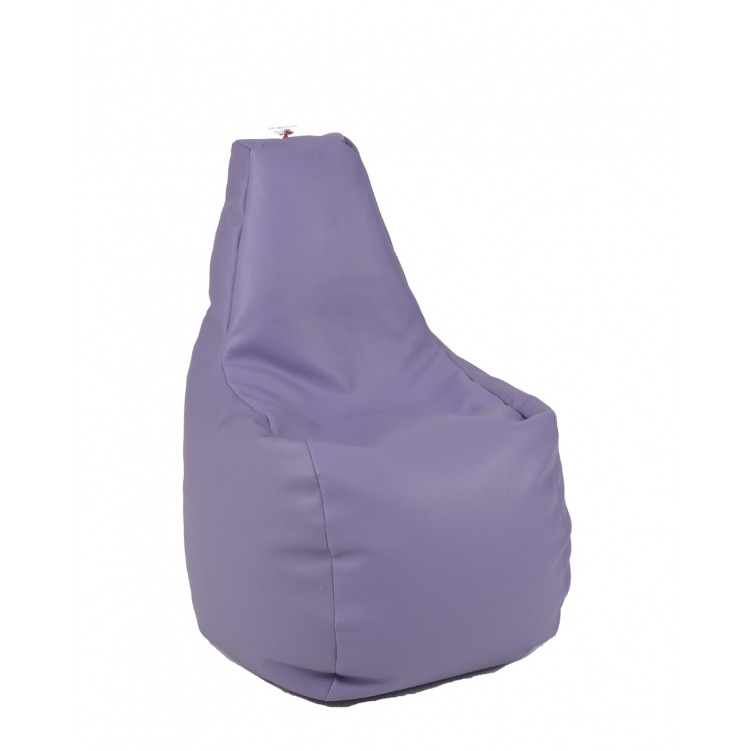 Fotoliu pentru copii (2-8 ani) Sunlounger Junior, Violet (piele eco), umplut cu perle polistiren