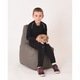 Fotoliu pentru copii (2-8 ani) Sunlounger Junior, Violet (piele eco), umplut cu perle polistiren