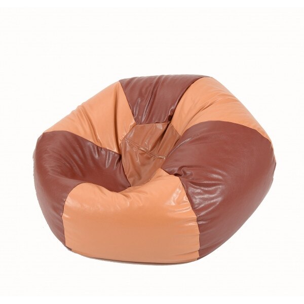 Fotoliu (Mediu) Armadillo XL - Chocolate & Caramel (piele eco) umplut cu perle polistiren (beanbag marca Pufrelax) Fabricat in Romania