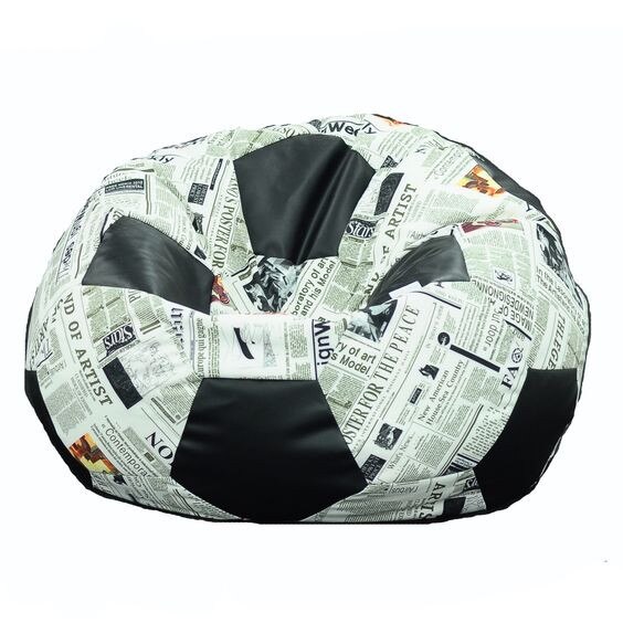 Fotoliu (Mediu) Minge Telstar XL - Paparazzi (Gama Premium) cu husa detasabila, umplut cu perle polistiren (fotoliu minge marca Pufrelax) Fabricat in Romania