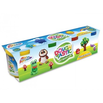 Set plastilina 4 culori la tub 50 g, Grafix Set plastilina 4 culori la tub 50 g, Grafix